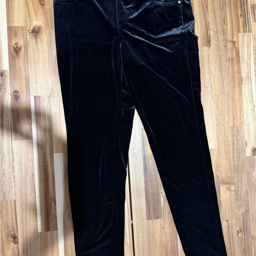 INC International Concepts Black Velvet Trousers